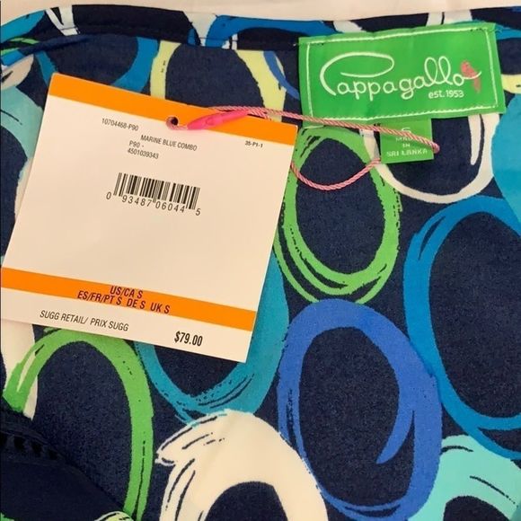 Pappagallo blue print tunic blouse - Picture 7 of 8